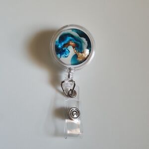 Blue and Gold Retractable Badge Holder